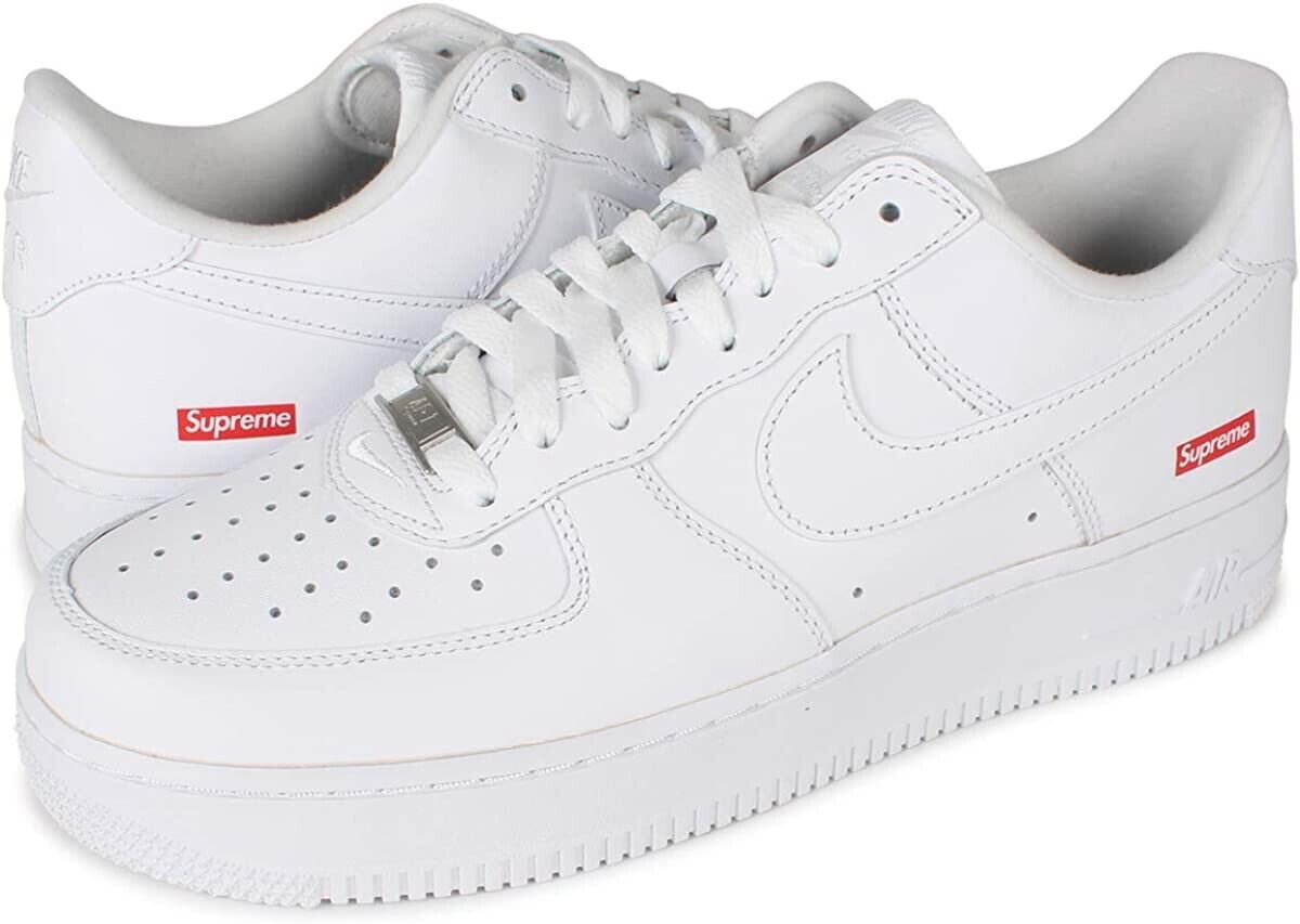 CU9225-100 Supreme × Nike Air Force 1 Low "White" Men's Sneakers Appraised New