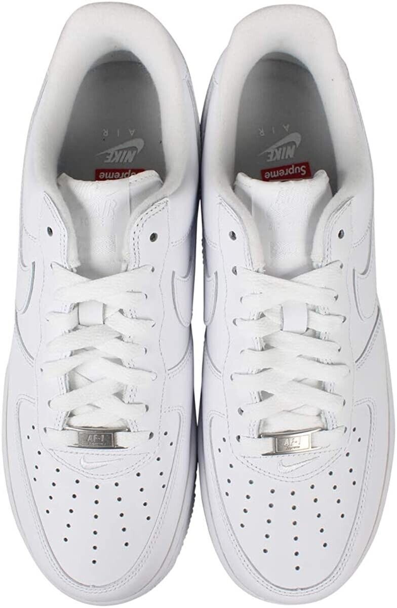 CU9225-100 Supreme × Nike Air Force 1 Low "White" Men's Sneakers Appraised New