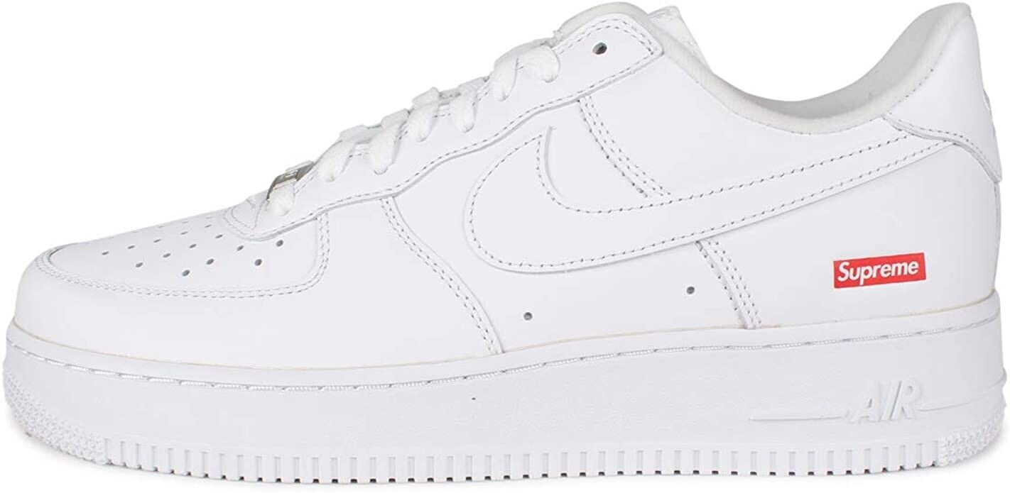 CU9225-100 Supreme × Nike Air Force 1 Low "White" Men's Sneakers Appraised New